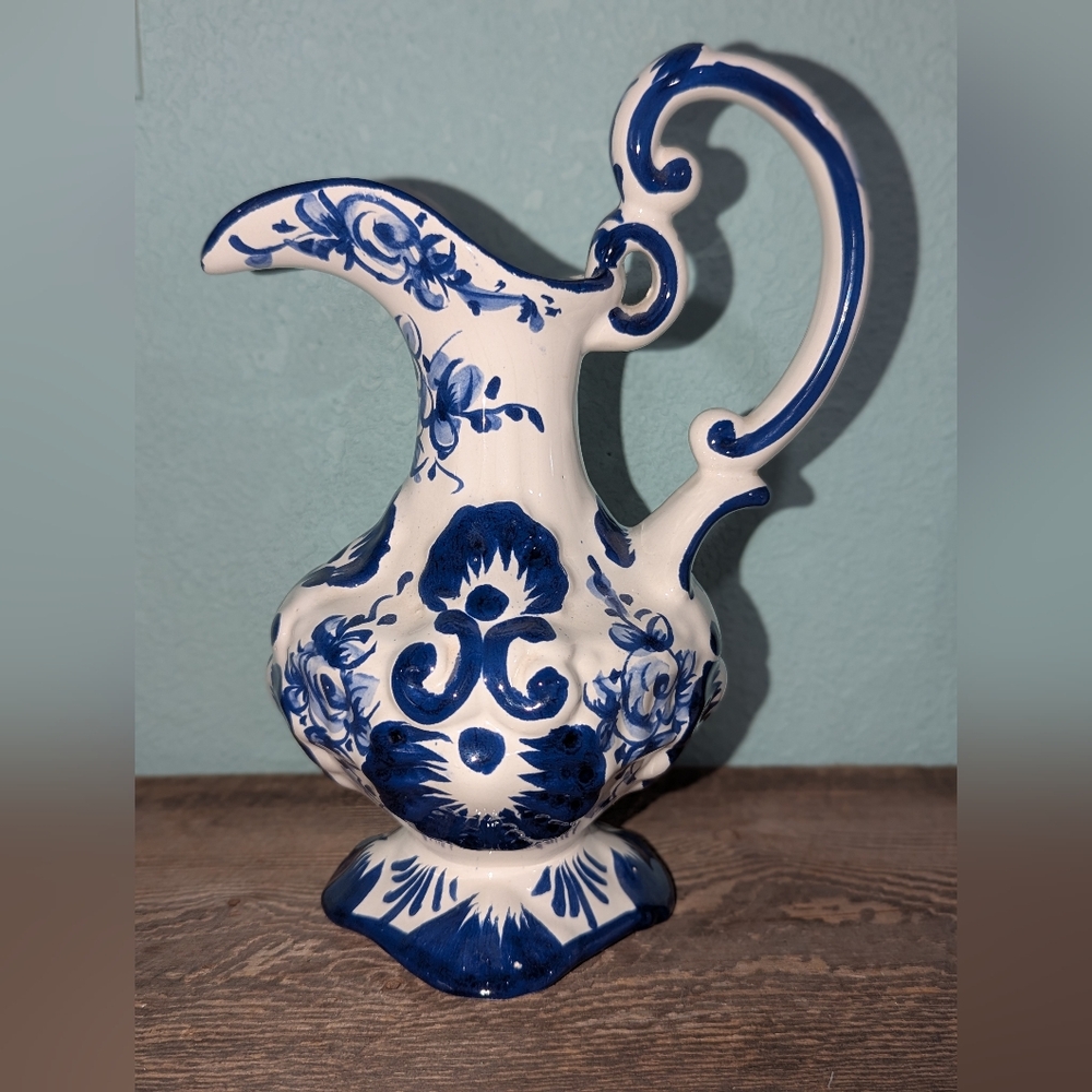 Vestal Alcobaca Hand Painted Pitcher‎ Made In Portugal